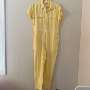 NWT Outerknown S.E.A. Suit Jumpsuit Yellow One Piece Short Sleeve Size Medium